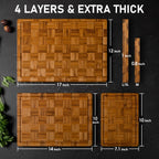 Extra Large Bamboo Cutting Board - (SET OF 3)